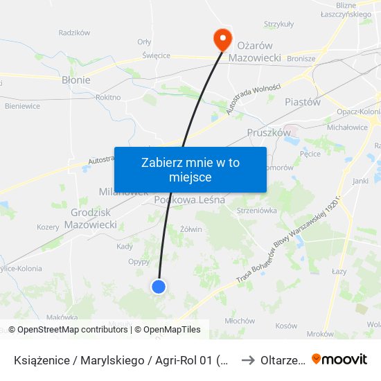 Książenice / Marylskiego / Agri-Rol 01 (Nż) to Oltarzew map