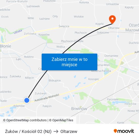 Żuków / Kościół 02 (Nż) to Oltarzew map