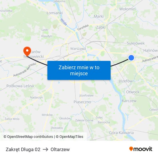 Zakręt Długa 02 to Oltarzew map