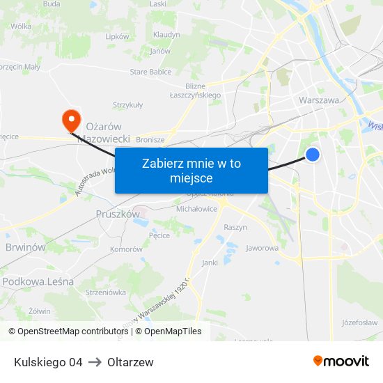 Kulskiego 04 to Oltarzew map