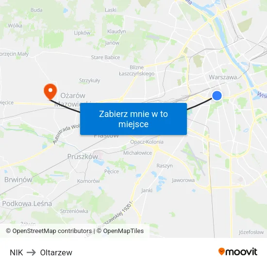 NIK to Oltarzew map