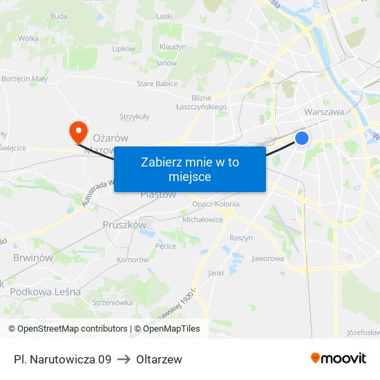 Pl. Narutowicza 09 to Oltarzew map