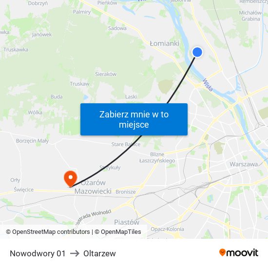 Nowodwory 01 to Oltarzew map