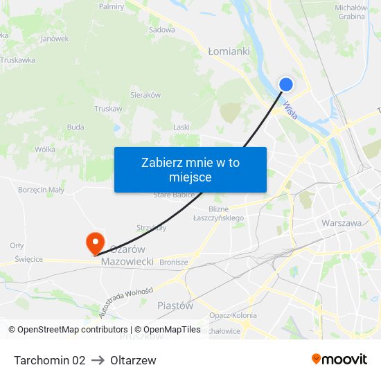 Tarchomin 02 to Oltarzew map