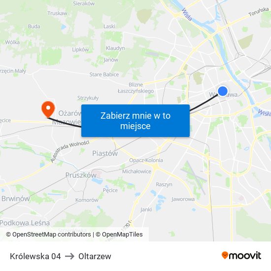 Królewska 04 to Oltarzew map