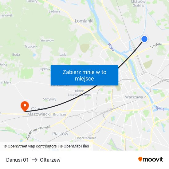 Danusi 01 to Oltarzew map