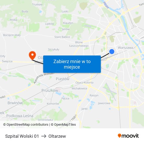 Szpital Wolski 01 to Oltarzew map