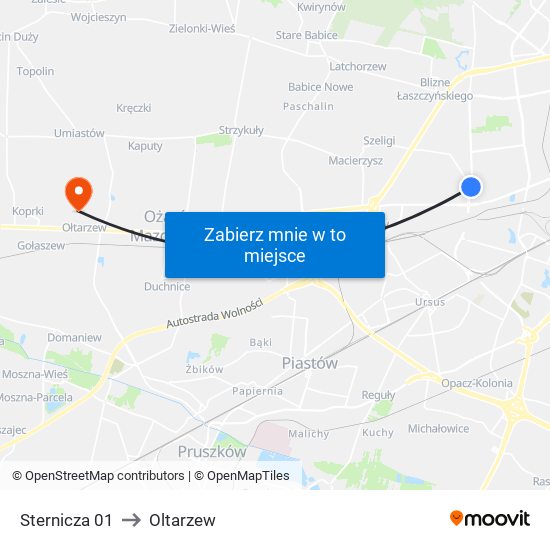 Sternicza 01 to Oltarzew map