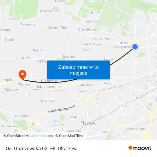 Os. Górczewska 03 to Oltarzew map