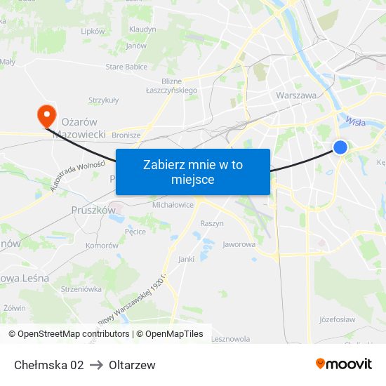 Chełmska 02 to Oltarzew map