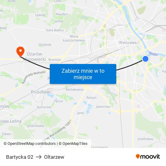 Bartycka 02 to Oltarzew map