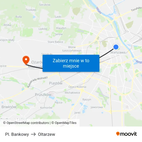 Pl. Bankowy to Oltarzew map