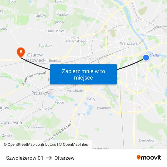 Szwoleżerów 01 to Oltarzew map