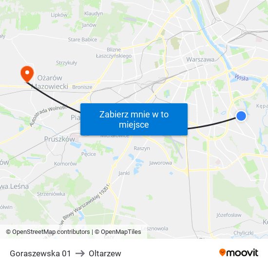 Goraszewska 01 to Oltarzew map