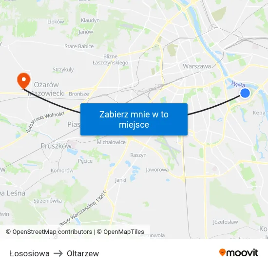 Łososiowa to Oltarzew map