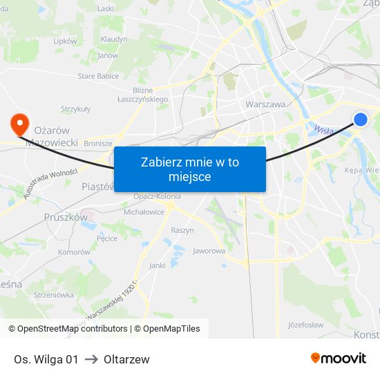 Os. Wilga 01 to Oltarzew map