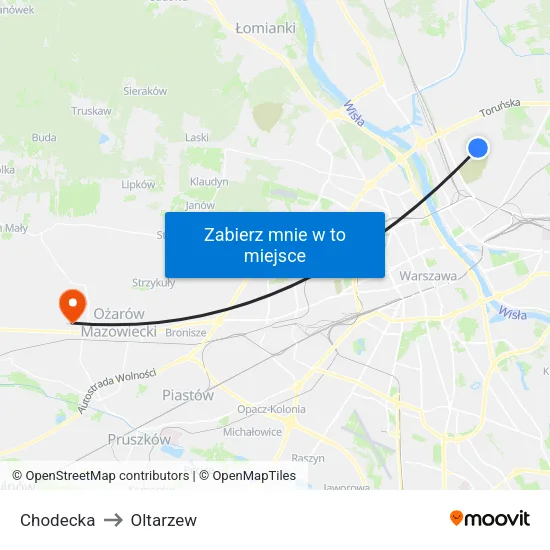 Chodecka to Oltarzew map