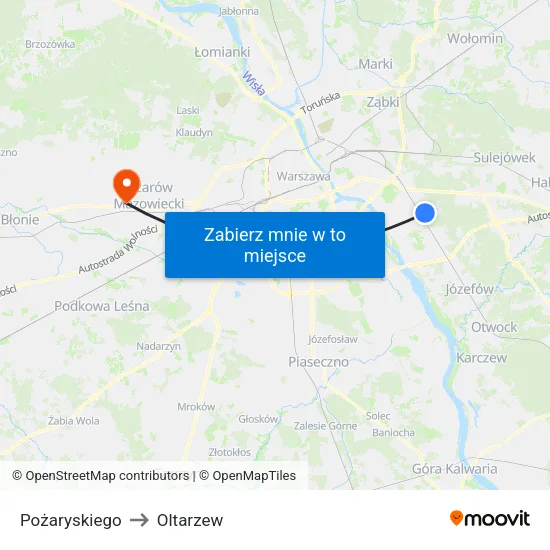 Pożaryskiego to Oltarzew map