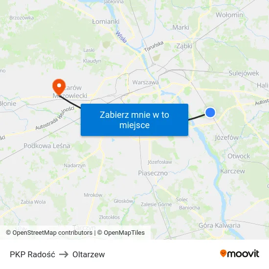PKP Radość to Oltarzew map