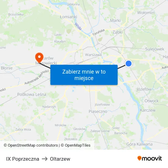 IX Poprzeczna to Oltarzew map