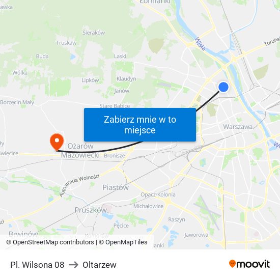 Pl. Wilsona 08 to Oltarzew map