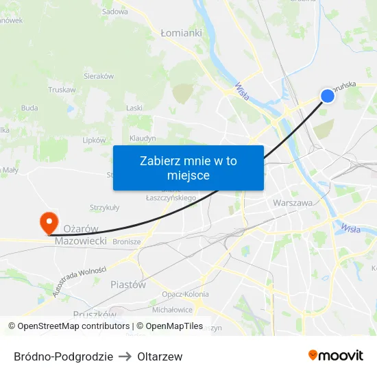 Bródno - Podgrodzie to Oltarzew map
