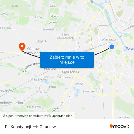 Pl. Konstytucji to Oltarzew map