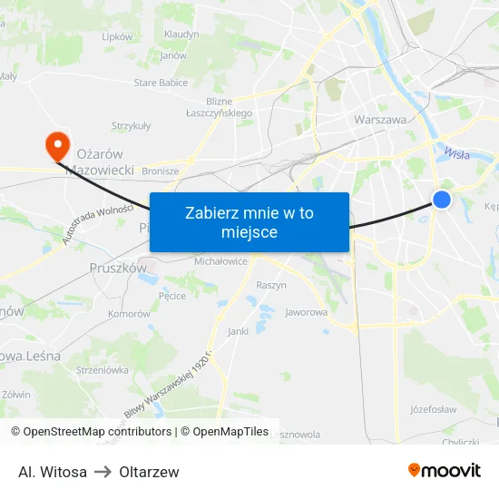 Al. Witosa to Oltarzew map