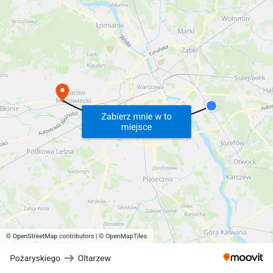 Pożaryskiego to Oltarzew map