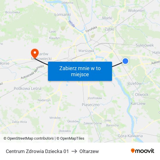 Centrum Zdrowia Dziecka 01 to Oltarzew map