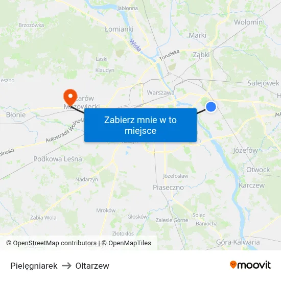 Pielęgniarek to Oltarzew map