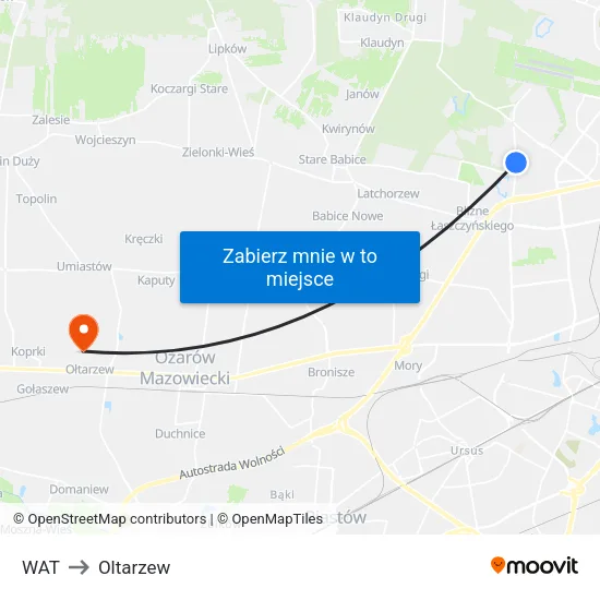 WAT to Oltarzew map