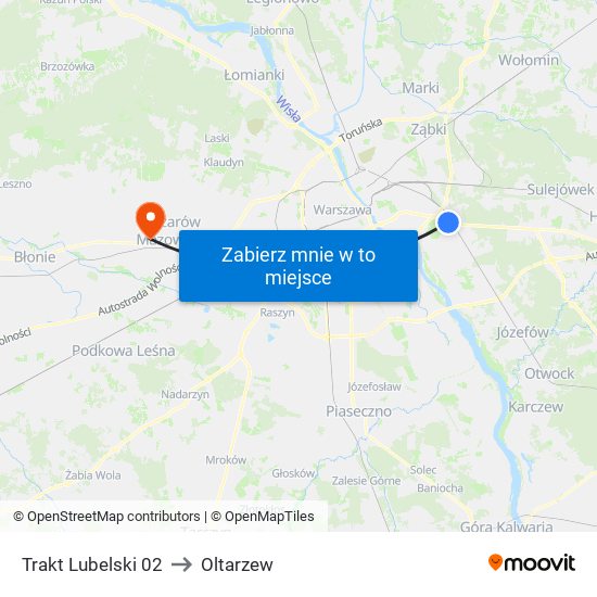 Trakt Lubelski 02 to Oltarzew map