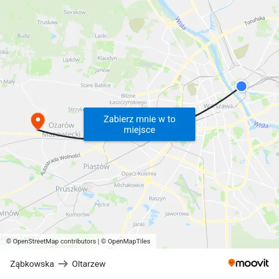 Ząbkowska to Oltarzew map