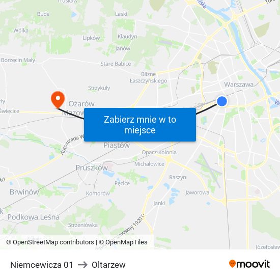 Niemcewicza 01 to Oltarzew map