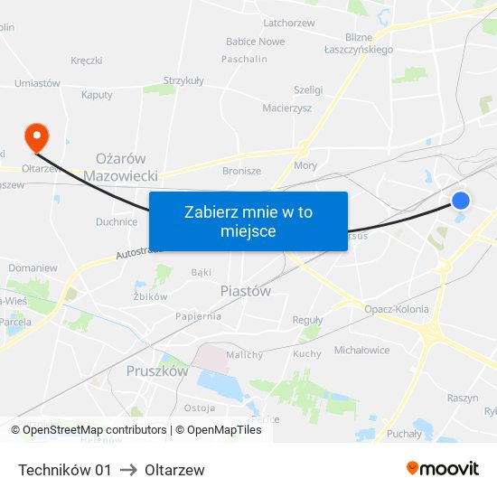 Techników 01 to Oltarzew map