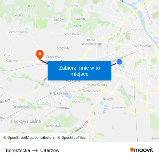 Berestecka to Oltarzew map