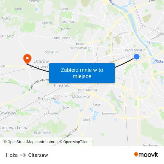 Hoża to Oltarzew map