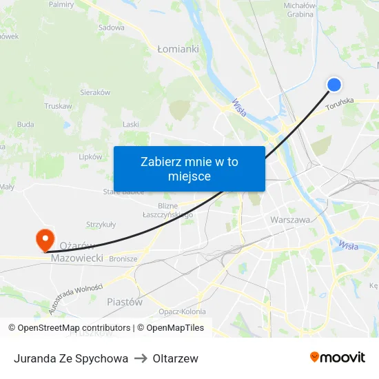 Juranda Ze Spychowa to Oltarzew map