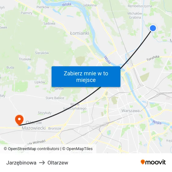 Jarzębinowa to Oltarzew map