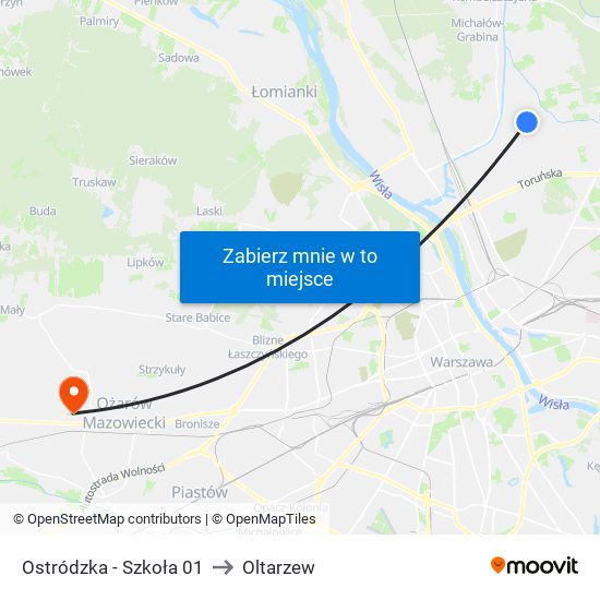 Ostródzka - Szkoła 01 to Oltarzew map