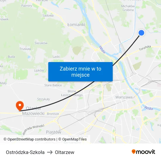 Ostródzka - Szkoła to Oltarzew map