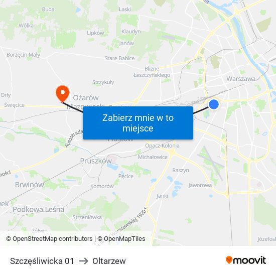 Szczęśliwicka 01 to Oltarzew map