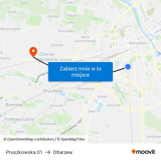 Pruszkowska 01 to Oltarzew map