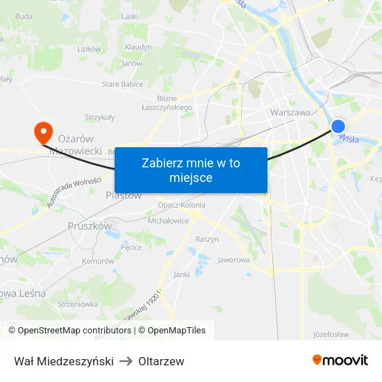 Wał Miedzeszyński to Oltarzew map