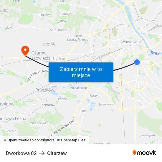 Dworkowa 02 to Oltarzew map