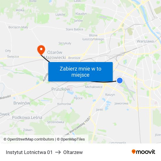 Instytut Lotnictwa 01 to Oltarzew map