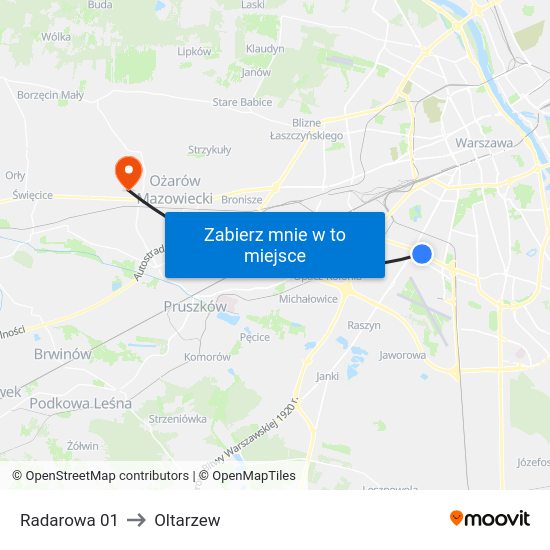 Radarowa 01 to Oltarzew map