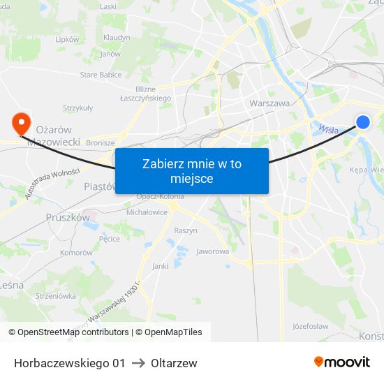Horbaczewskiego 01 to Oltarzew map