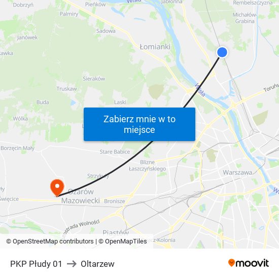 PKP Płudy 01 to Oltarzew map